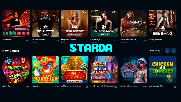 STARDA casino presented on mobile device in Pakistan with slots and live games